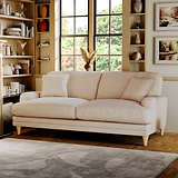 Bampton 3 Seater Sofa Cream Oak Feet from Roseland Furniture