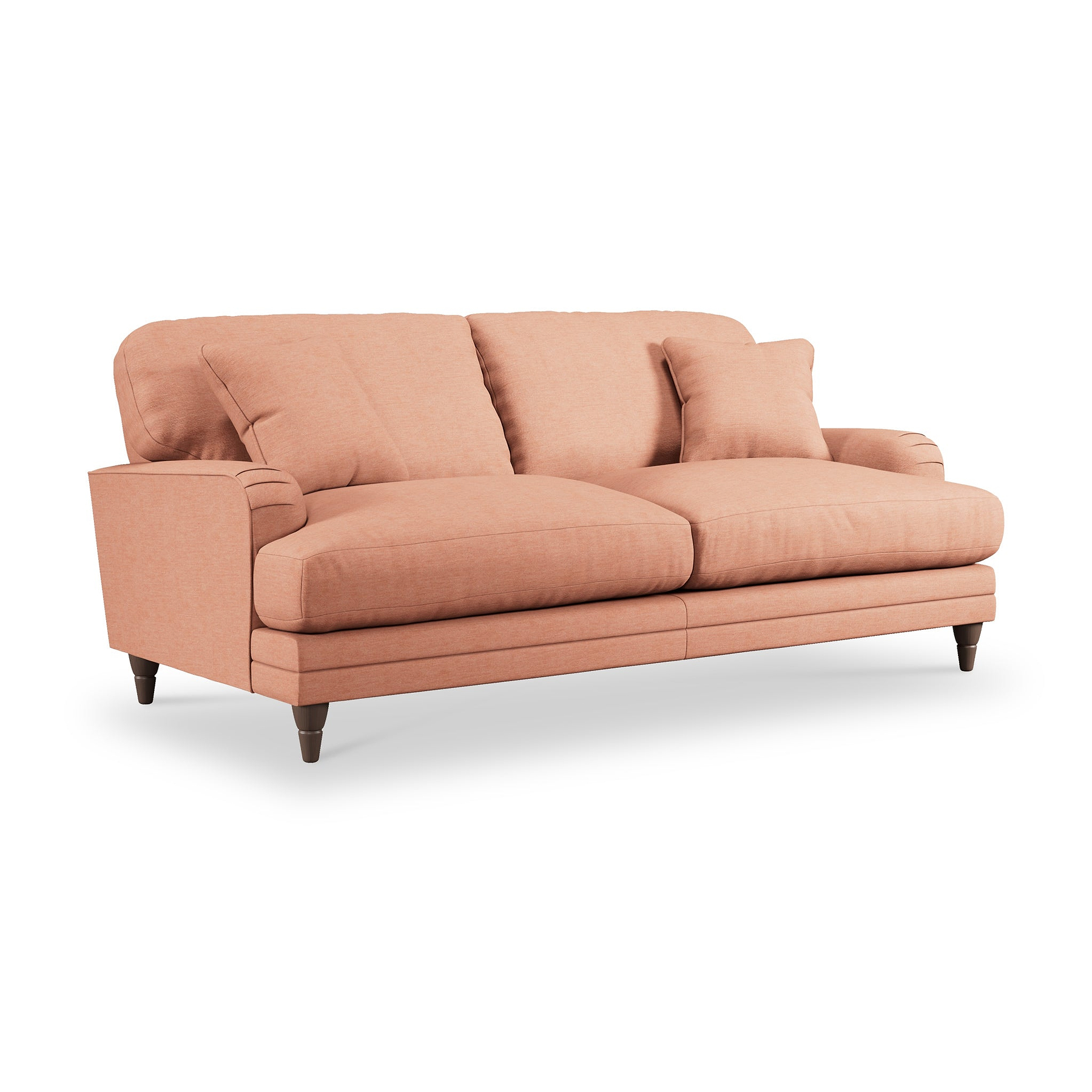 Bampton 3 Seater Sofa Salmon Beech Feet from Roseland Furniture