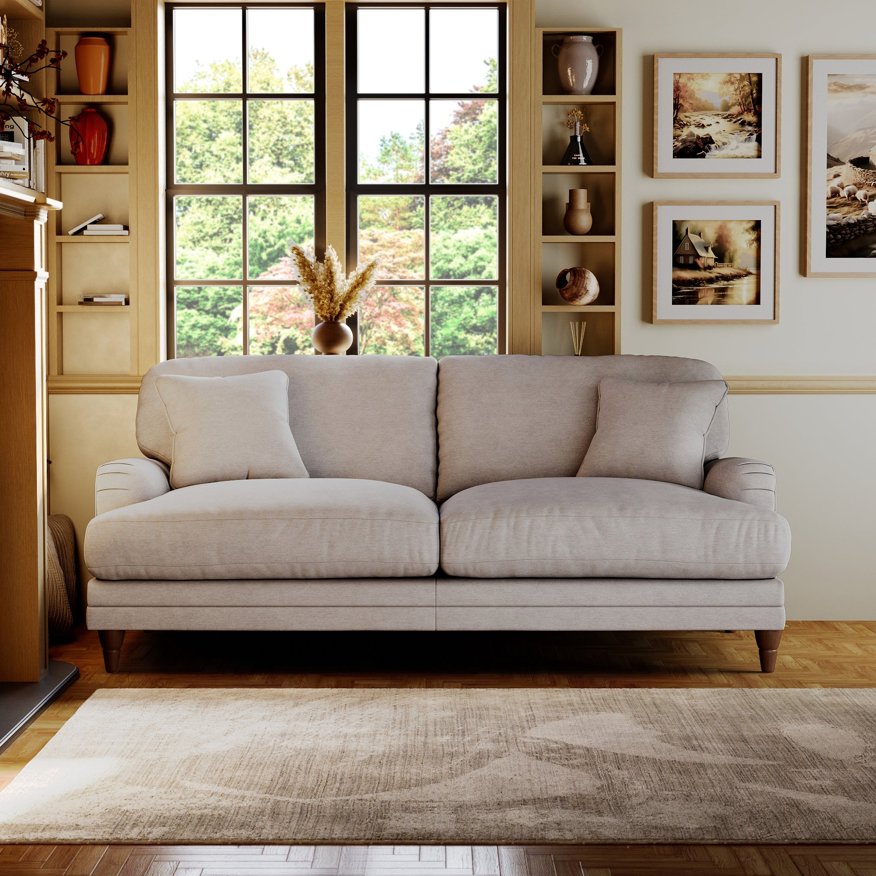 Bampton 3 Seater Sofa Silver from Roseland Furniture