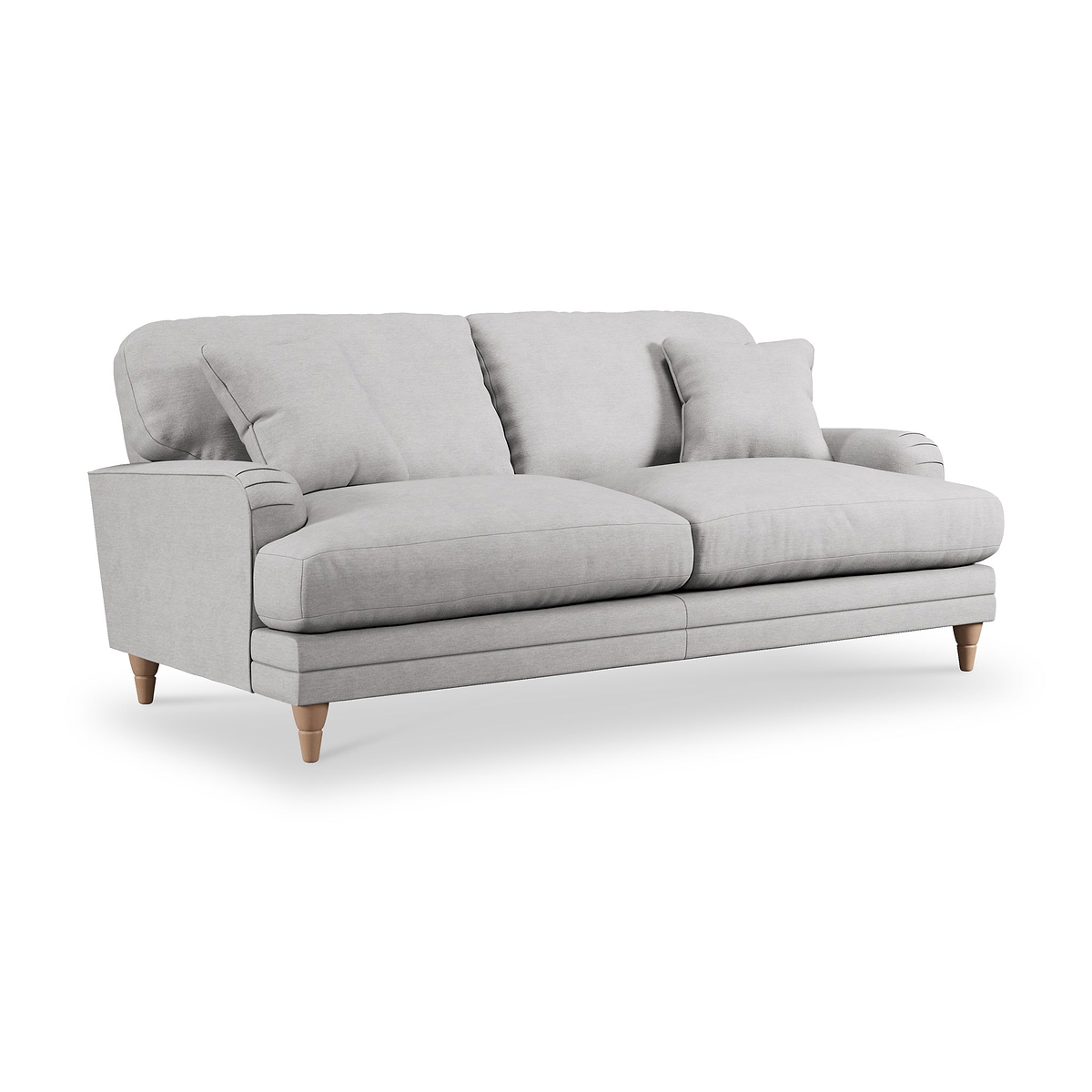 Bampton 3 Seater Sofa Silver Oak Feet from Roseland Furniture