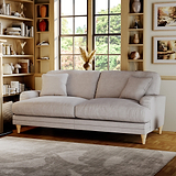 Bampton 3 Seater Sofa Silver Oak Feet from Roseland Furniture