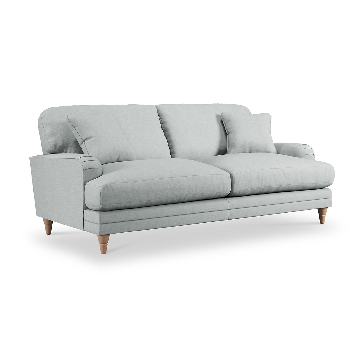 Bampton 3 Seater Sofa Sky Oak Feet from Roseland Furniture