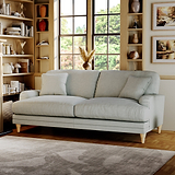 Bampton 3 Seater Sofa Sky Oak Feet from Roseland Furniture
