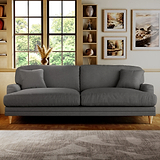Bampton 4 Seater Sofa Charcoal Oak Feet from Roseland Furniture