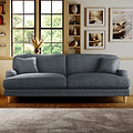 Bampton 4 Seater Sofa Granite Oak Feet from Roseland Furniture