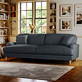 Bampton 4 Seater Sofa Granite Oak Feet from Roseland Furniture