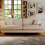 Bampton 4 Seater Sofa Cream Oak Feet from Roseland Furniture