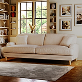 Bampton 4 Seater Sofa Cream Oak Feet from Roseland Furniture