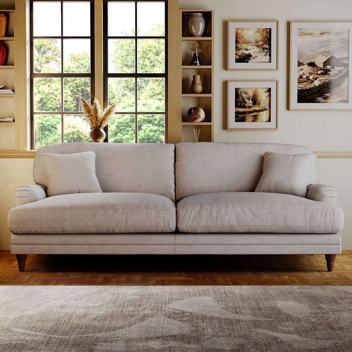 Bampton 4 Seater Sofa Silver from Roseland Furniture