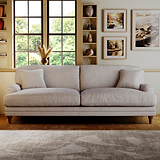 Bampton 4 Seater Sofa Silver from Roseland Furniture