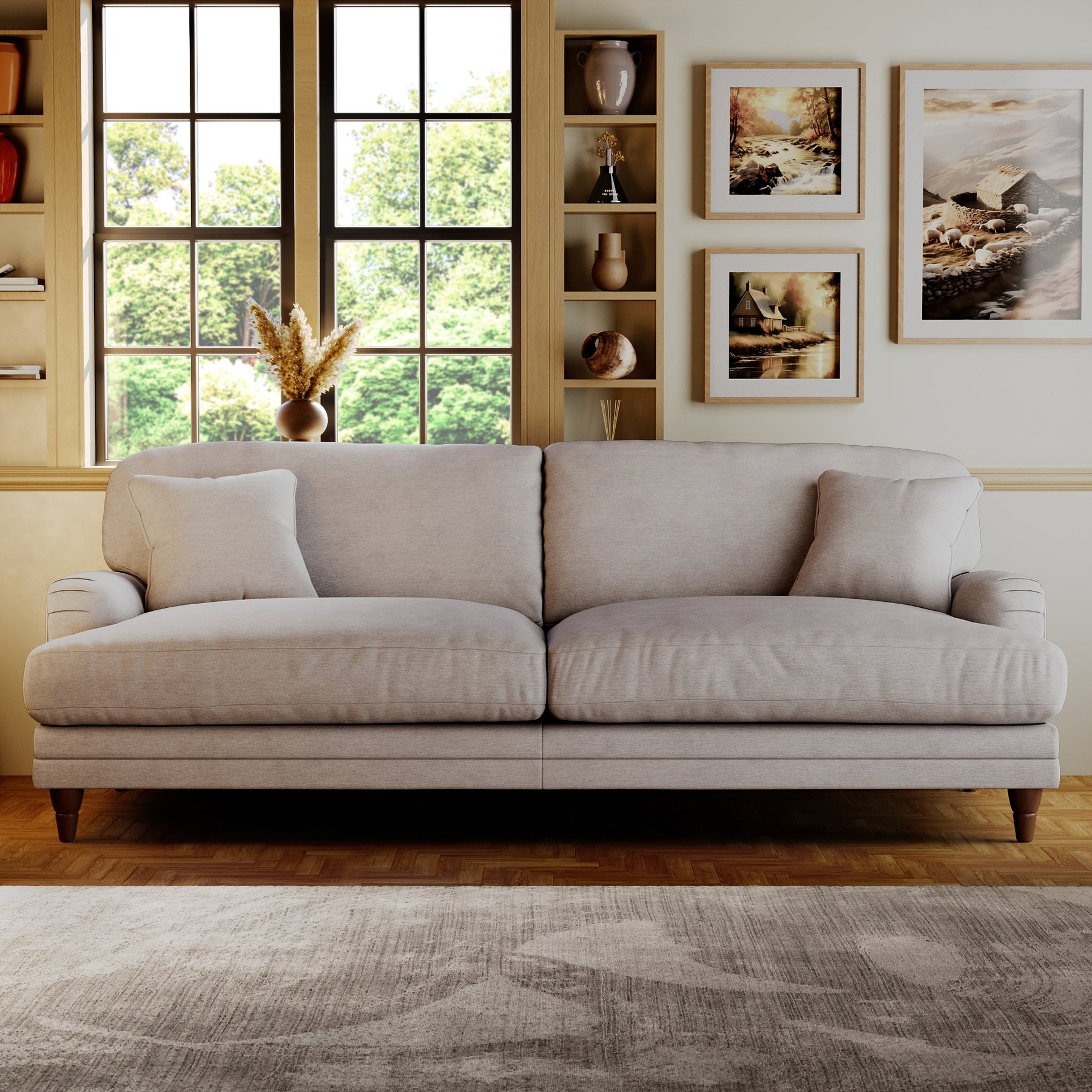 Bampton 4 Seater Sofa Silver from Roseland Furniture
