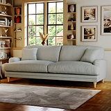 Bampton 4 Seater Sofa Sky Oak Feet from Roseland Furniture
