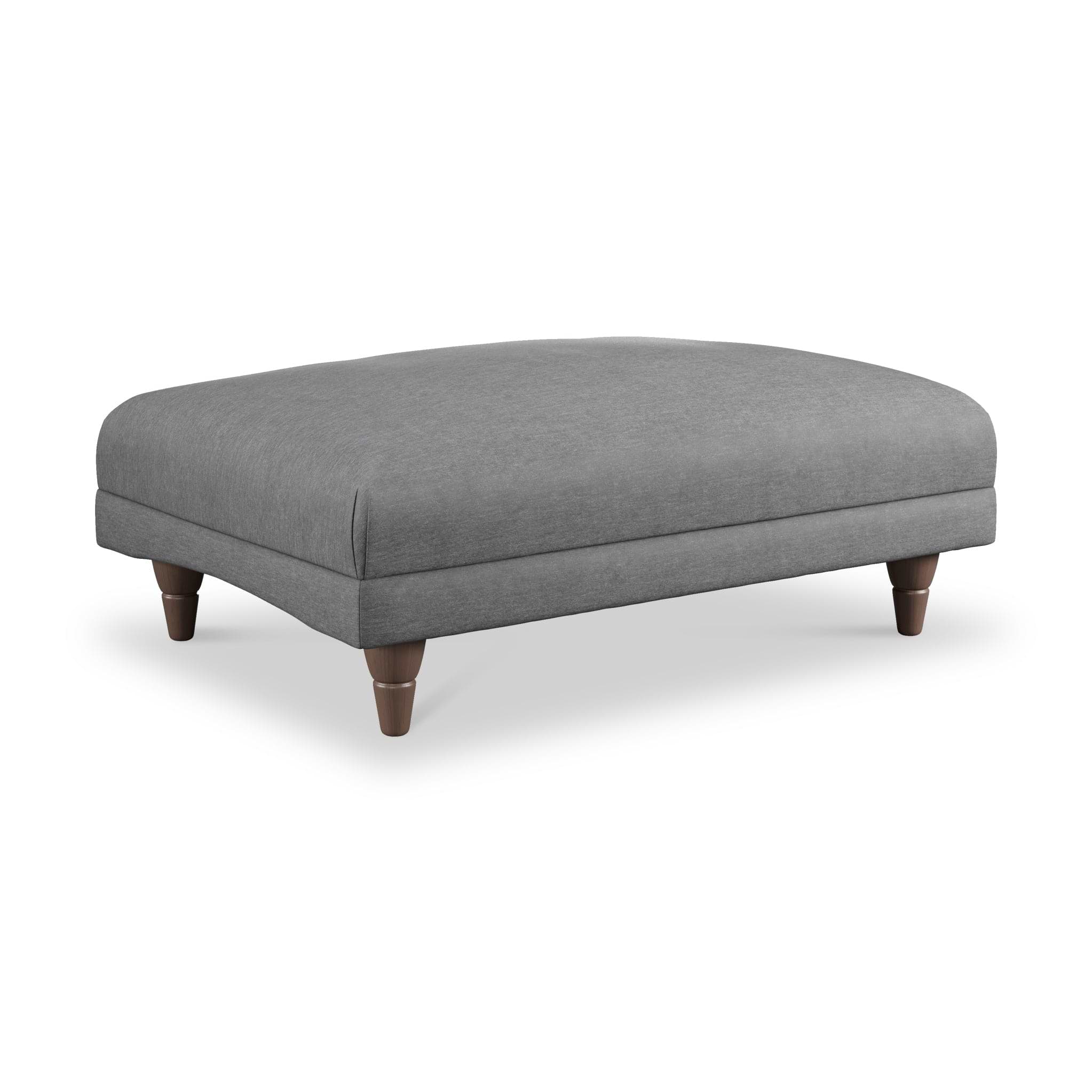 Bampton Banquette Footstool Charcoal Beech Feet from Roseland Furniture