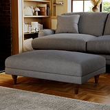 Bampton Banquette Footstool Charcoal Beech Feet from Roseland Furniture