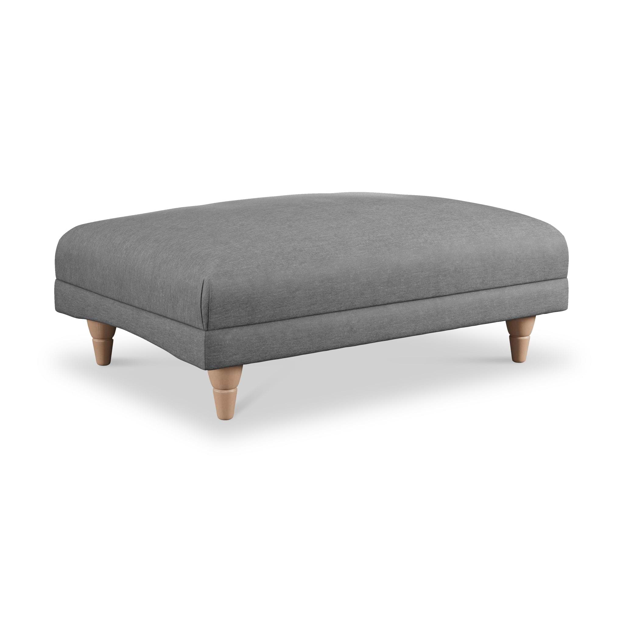 Bampton Banquette Footstool Charcoal Oak Feet from Roseland Furniture