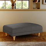 Bampton Banquette Footstool Charcoal Oak Feet from Roseland Furniture