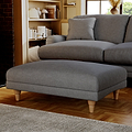 Bampton Banquette Footstool Charcoal Oak Feet from Roseland Furniture