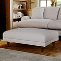 Bampton Banquette Footstool Cream Beech Feet from Roseland Furniture