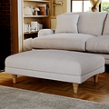 Bampton Banquette Footstool Cream Oak Feet from Roseland Furniture