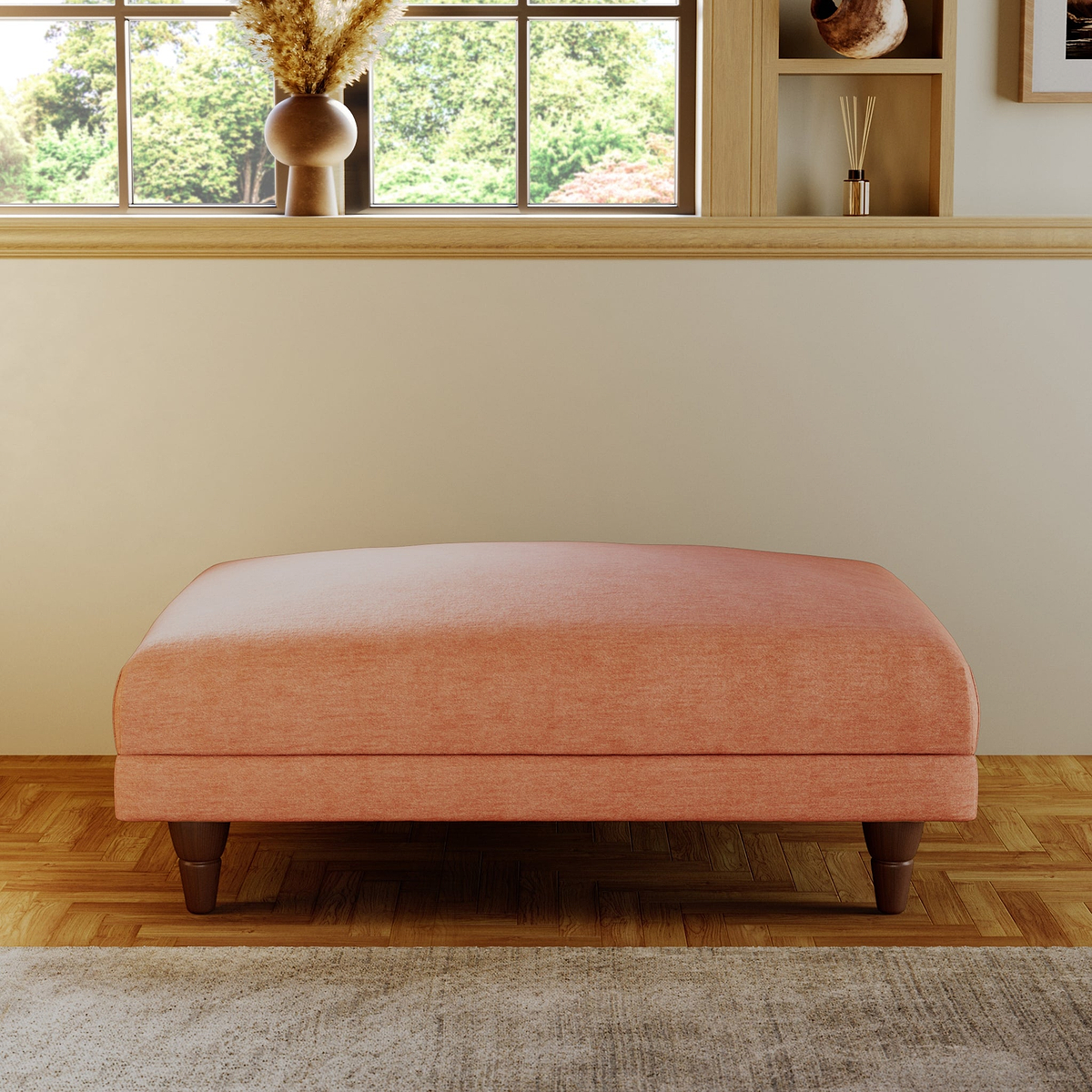 Bampton Banquette Footstool Salmon Beech Feet from Roseland Furniture