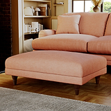 Bampton Banquette Footstool Salmon Beech Feet from Roseland Furniture