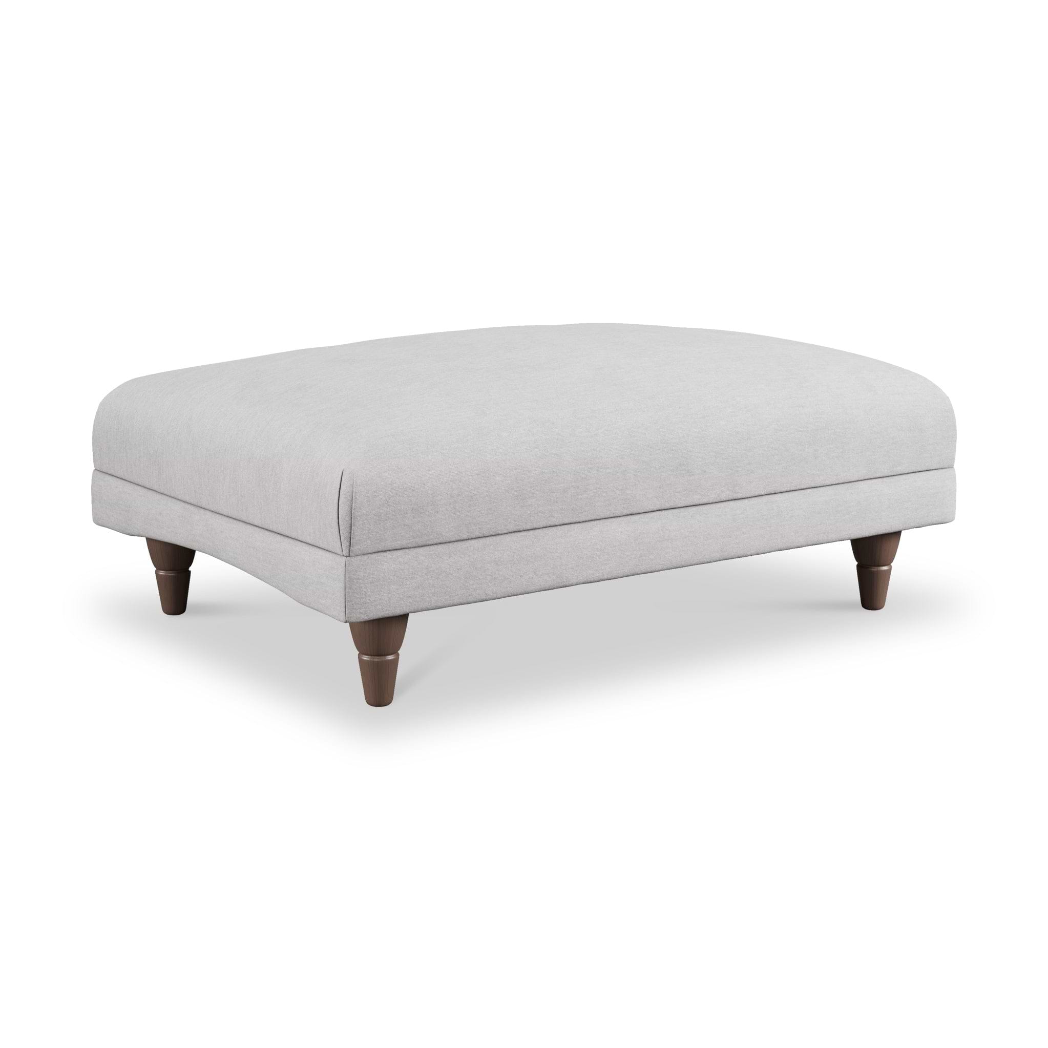 Bampton Banquette Footstool Silver Beech Feet from Roseland Furniture