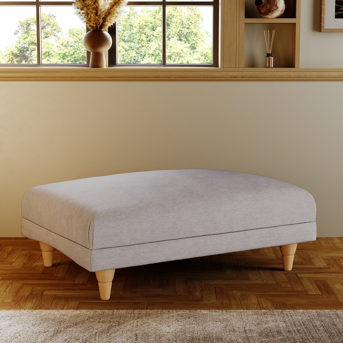 Bampton Banquette Footstool Silver Oak Feet from Roseland Furniture