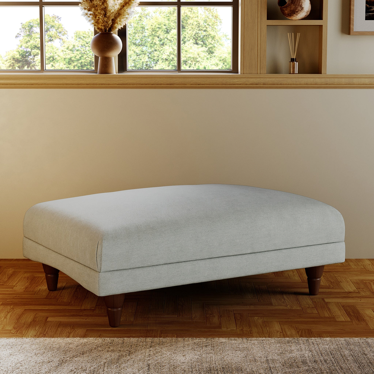 Bampton Banquette Footstool Sky Beech Feet from Roseland Furniture