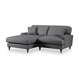 Bampton 3 Seater Chaise Sofa LH Charcoal Beech Feet from Roseland Furniture