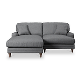 Bampton 3 Seater Chaise Sofa LH Charcoal Beech Feet from Roseland Furniture
