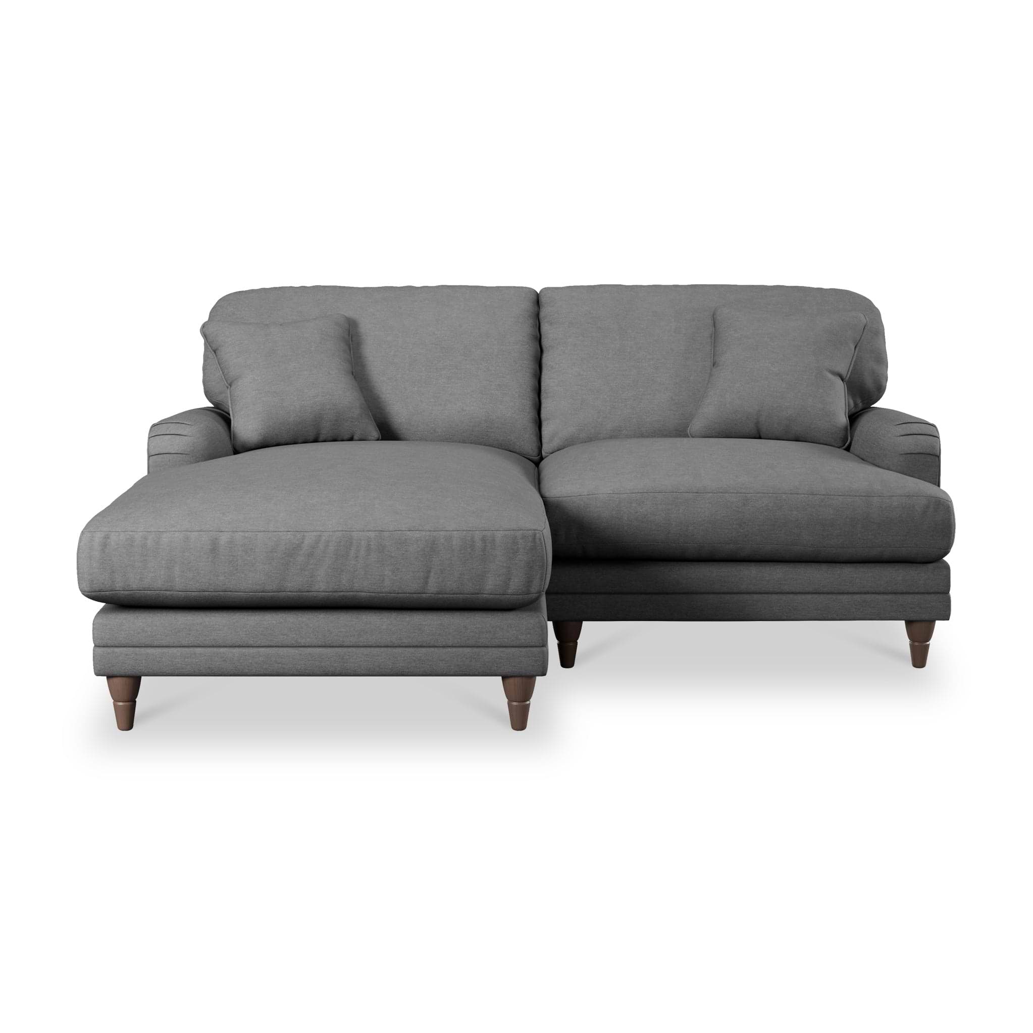 Bampton 3 Seater Chaise Sofa LH Charcoal Beech Feet from Roseland Furniture