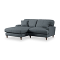 Bampton 3 Seater Chaise Sofa LH Granite Beech Feet from Roseland Furniture