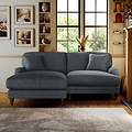 Bampton 3 Seater Chaise Sofa LH Granite Beech Feet from Roseland Furniture