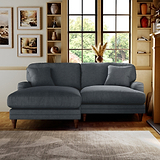 Bampton 3 Seater Chaise Sofa LH Granite Beech Feet from Roseland Furniture