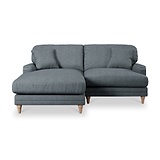 Bampton 3 Seater Chaise Sofa LH Granite Oak Feet from Roseland Furniture