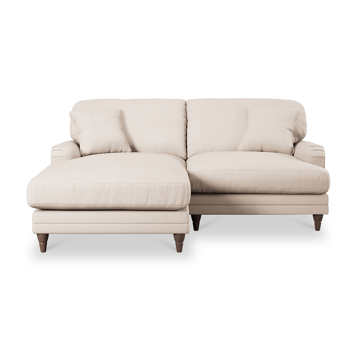 Bampton 3 Seater Chaise Sofa LH Cream Beech Feet from Roseland Furniture