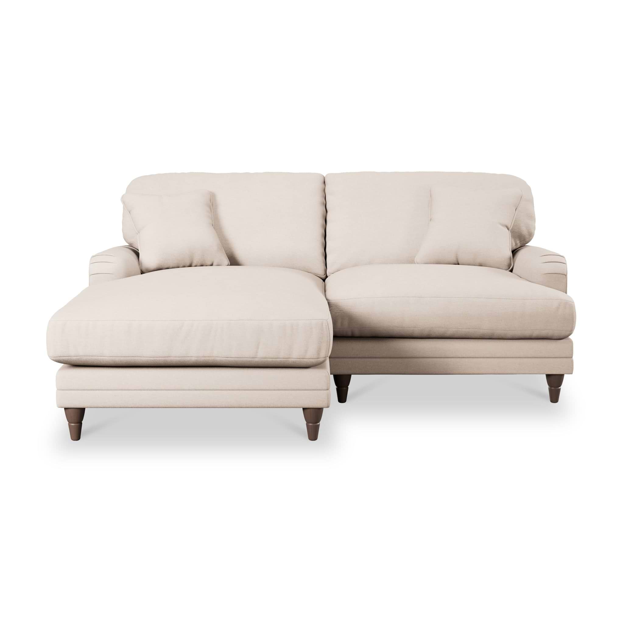 Bampton 3 Seater Chaise Sofa LH Cream Beech Feet from Roseland Furniture
