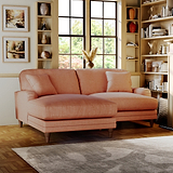 Bampton 3 Seater Chaise Sofa LH Salmon Beech Feet from Roseland Furniture