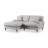 Bampton 3 Seater Chaise Sofa LH Silver Beech Feet from Roseland Furniture