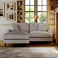 Bampton 3 Seater Chaise Sofa LH Silver Beech Feet from Roseland Furniture