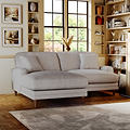 Bampton 3 Seater Chaise Sofa LH Silver Beech Feet from Roseland Furniture