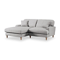 Bampton 3 Seater Chaise Sofa LH Silver Oak Feet from Roseland Furniture