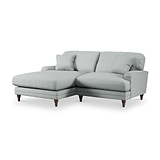 Bampton 3 Seater Chaise Sofa LH Warm Grey Beech Feet from Roseland Furniture