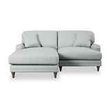Bampton 3 Seater Chaise Sofa LH Warm Grey Beech Feet from Roseland Furniture