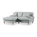 Bampton 3 Seater Chaise Sofa LH Warm Grey Oak Feet from Roseland Furniture