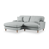 Bampton 3 Seater Chaise Sofa LH Warm Grey Oak Feet from Roseland Furniture