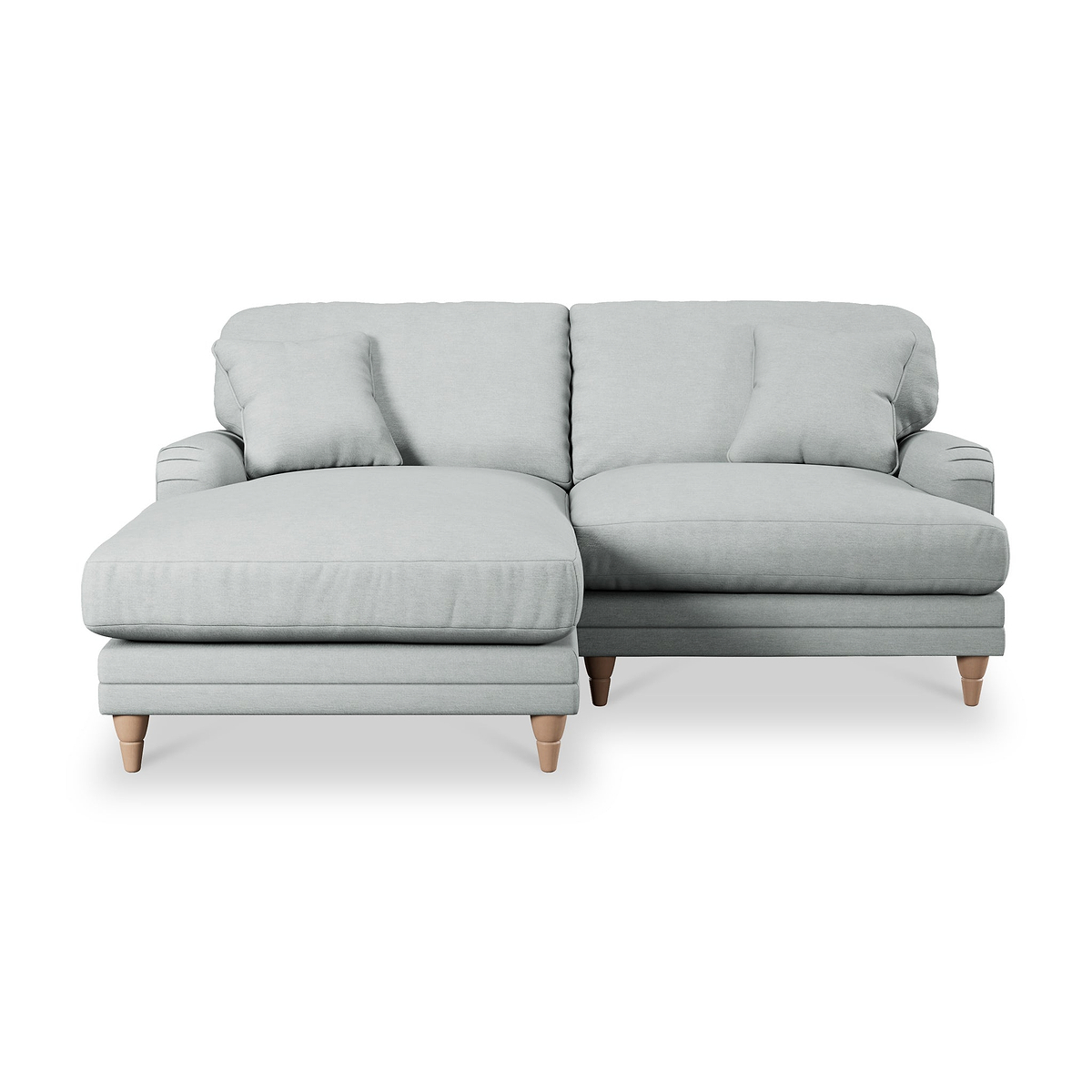 Bampton 3 Seater Chaise Sofa LH Warm Grey Oak Feet from Roseland Furniture