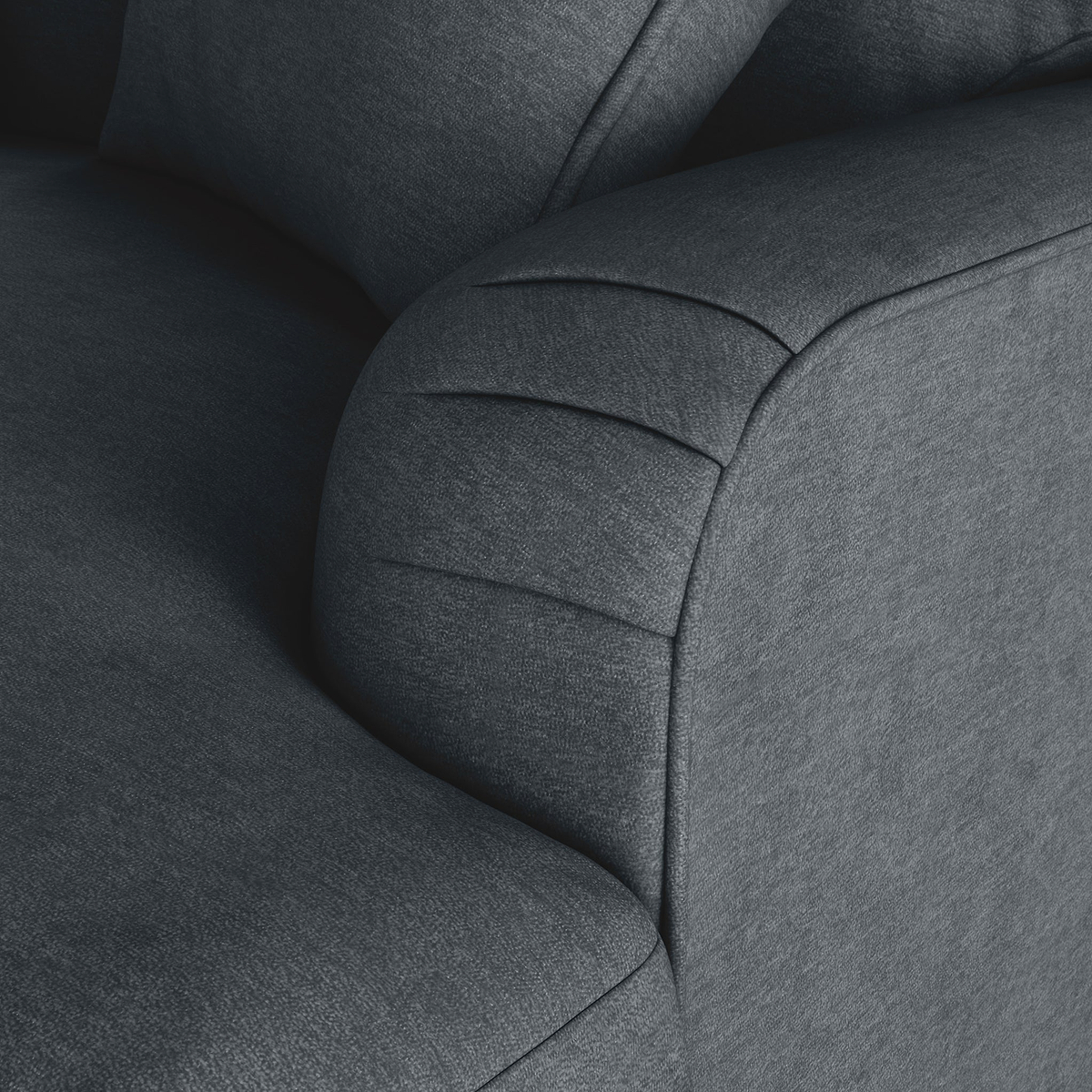 Bampton 3 Seater Chaise Sofa Granite Beech Feet from Roseland Furniture
