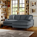 Bampton 3 Seater Chaise Sofa Granite Beech Feet from Roseland Furniture