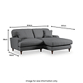 Bampton 3 Seater Chaise Sofa Granite Oak Feet from Roseland Furniture